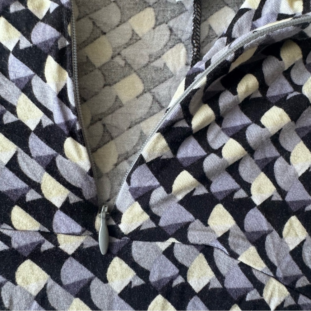 FRANCO MIRABELLI Vintage Y2K 1/4 Zip Graphic Print Jersey Knit Stretch Top Tee M - Picture 8 of 13